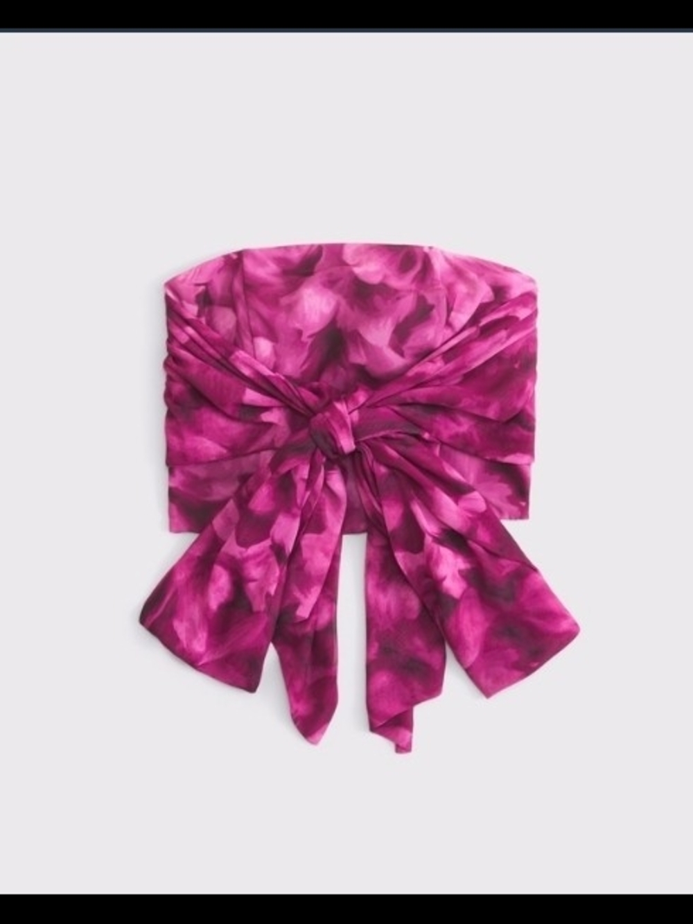 Abercrombie & Fitch Magenta Tie-Front Tube Top with Abstract Print